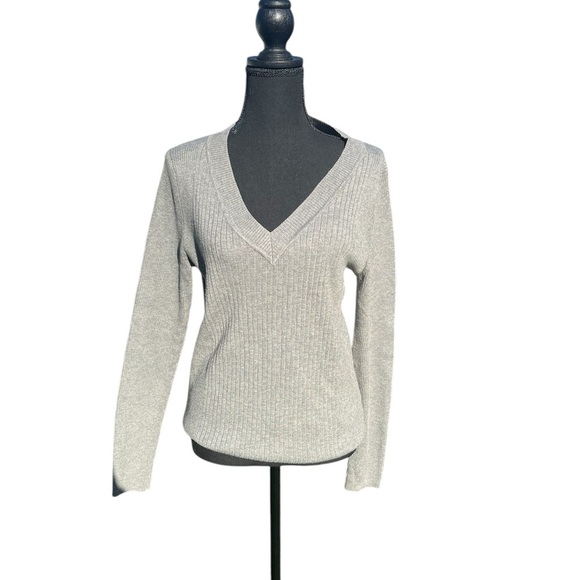 Merona Sweaters - Women's Gray V-Neck Sweater by Merona size XL